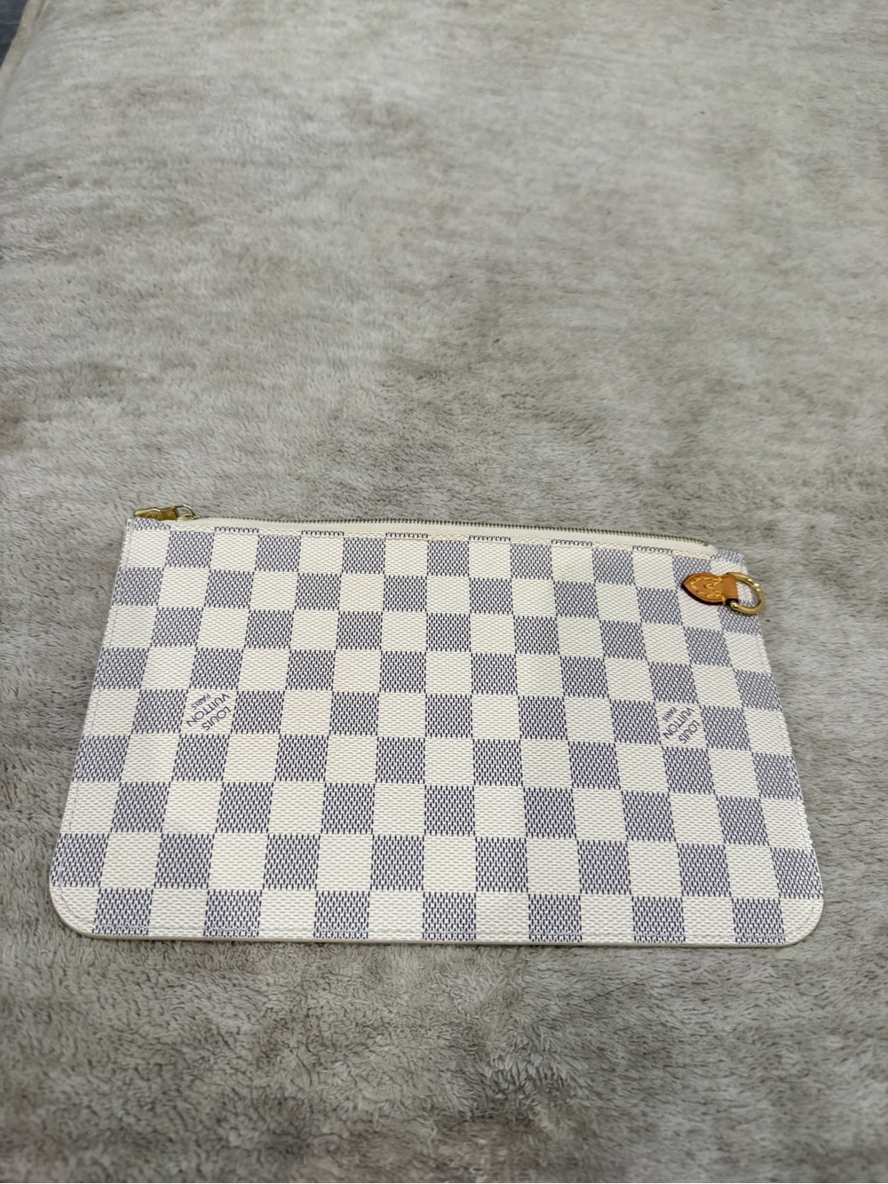 Louis Vuitton Damier Azur Zip Pouch in White and Gray